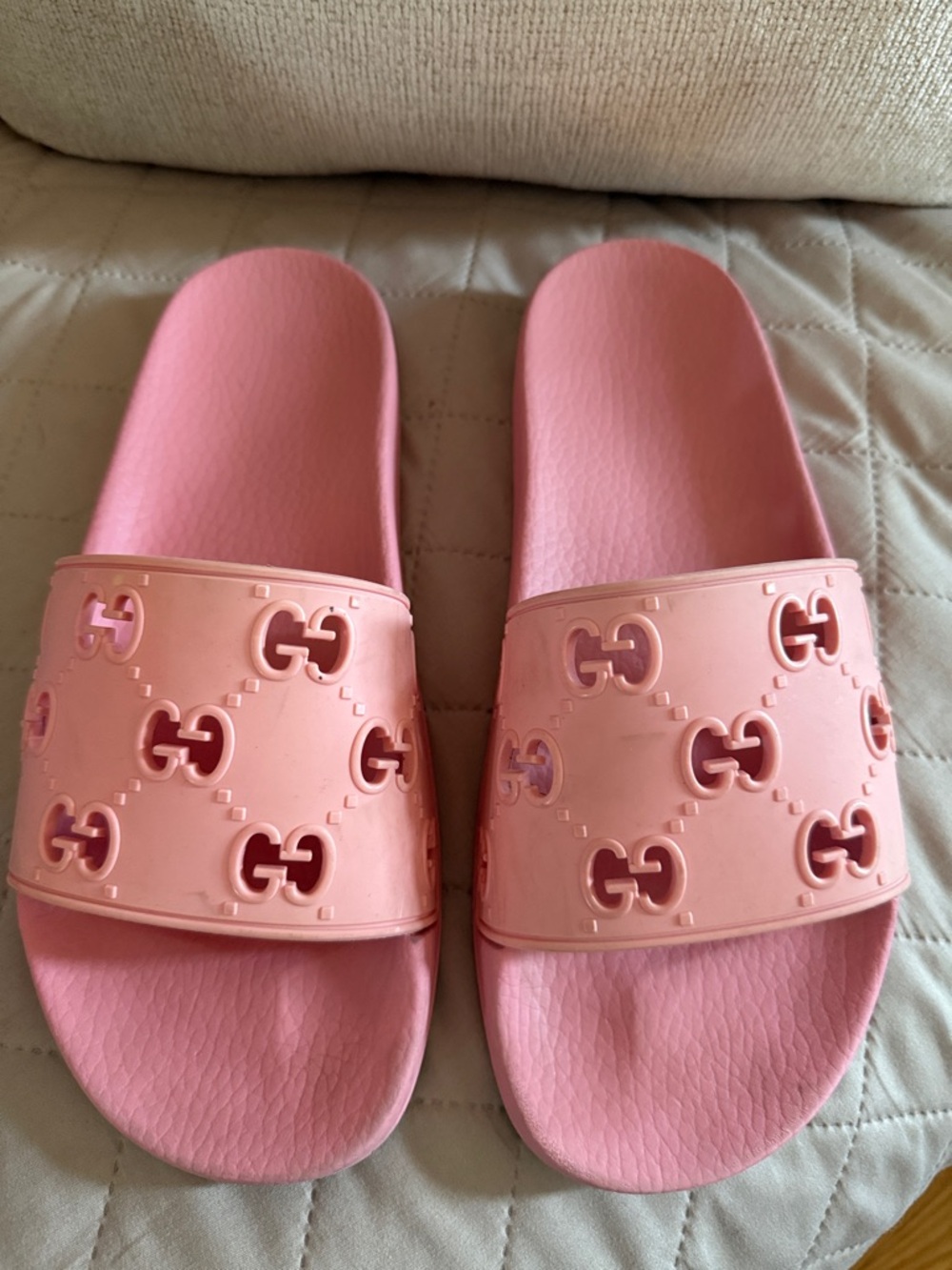 Gucci women GG Embossed Slide Sandals - Picture 2 of 5
